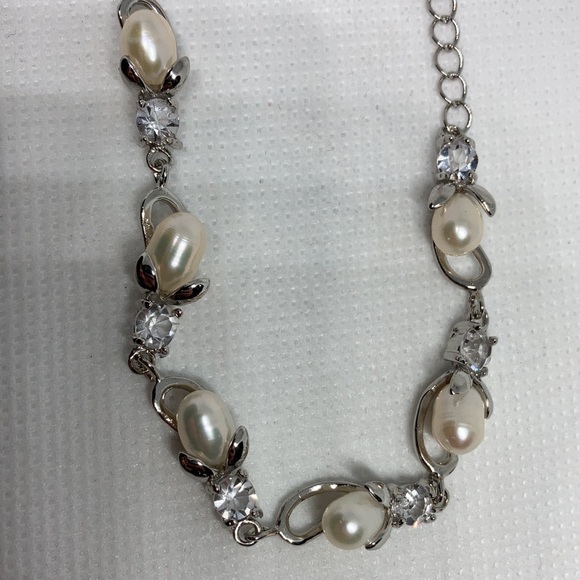 Freshwater Pearl and Australian Crystal Bracelet, w/ a Lobster Clasp(NWT) J69 - Picture 2 of 6